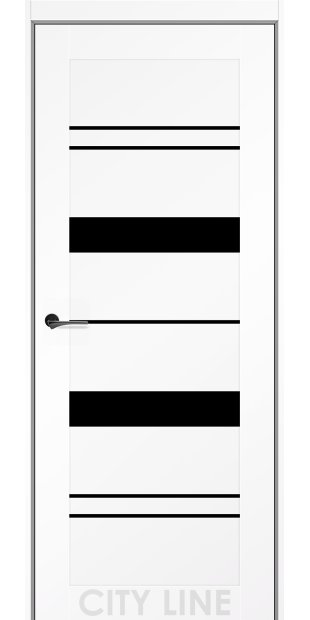 Межкомнатные двери CityLine Express VALENTA korfad-express-valenta-bilii-diamant-cityline-express-s-cernym-steklom